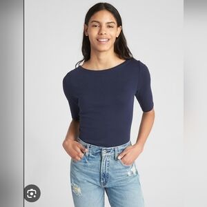 Gap modern ballet back cropped t-shirt, Navy, XS